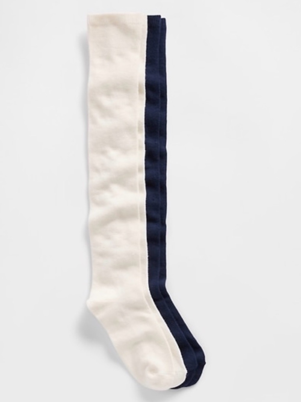 Girls Knee-High Socks 2 pack - Off White & Navy